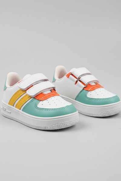 Kız Çocuk Mint-turuncu Renkli Bebek Ayakkabı - 27483-MINT-TURUNCU 