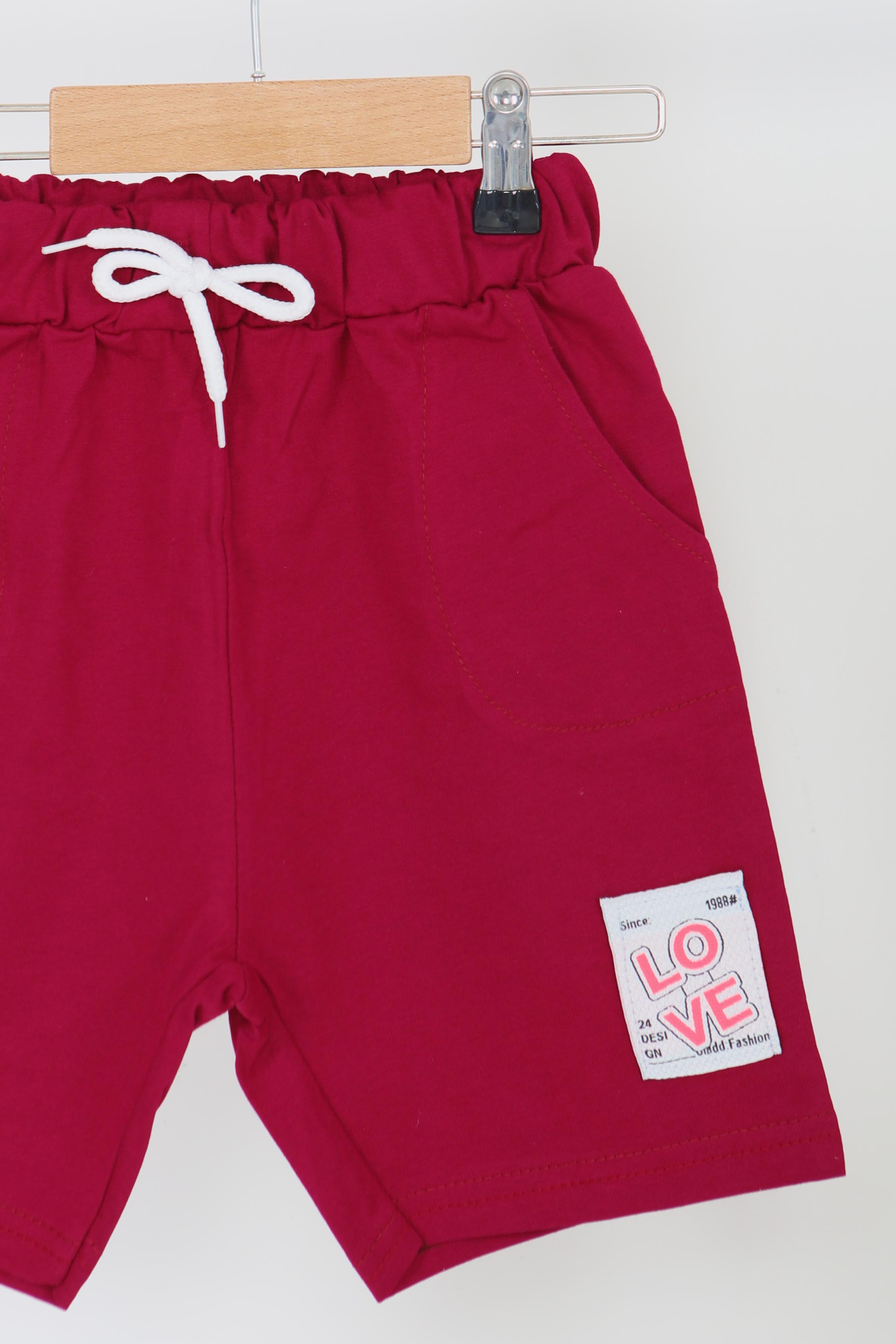 Kız Çocuk Mor Baskılı Şort - 27332 - 2