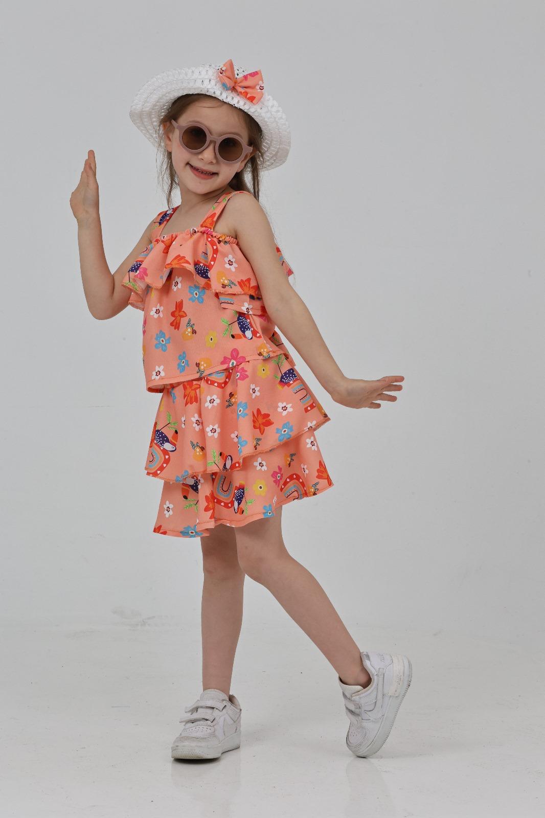 Kız Çocuk Oranj Gökkuşağı Takım - 27209 - 1