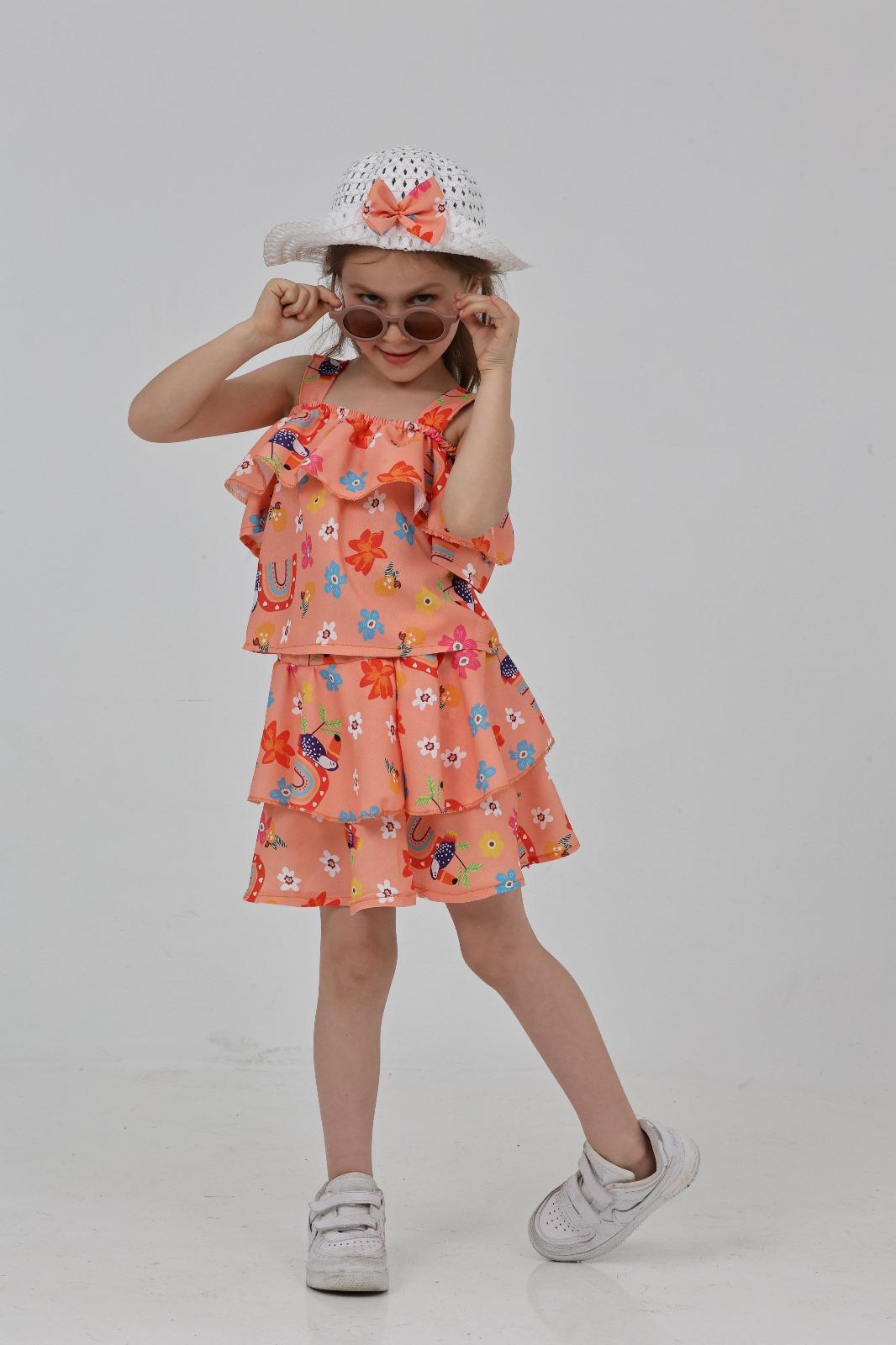 Kız Çocuk Oranj Gökkuşağı Takım - 27209 - 2