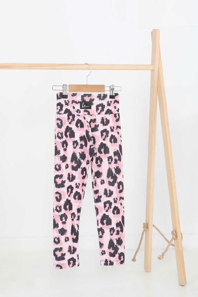 Kız Çocuk Pembe Baskılı Armalı Tayt - 27203 