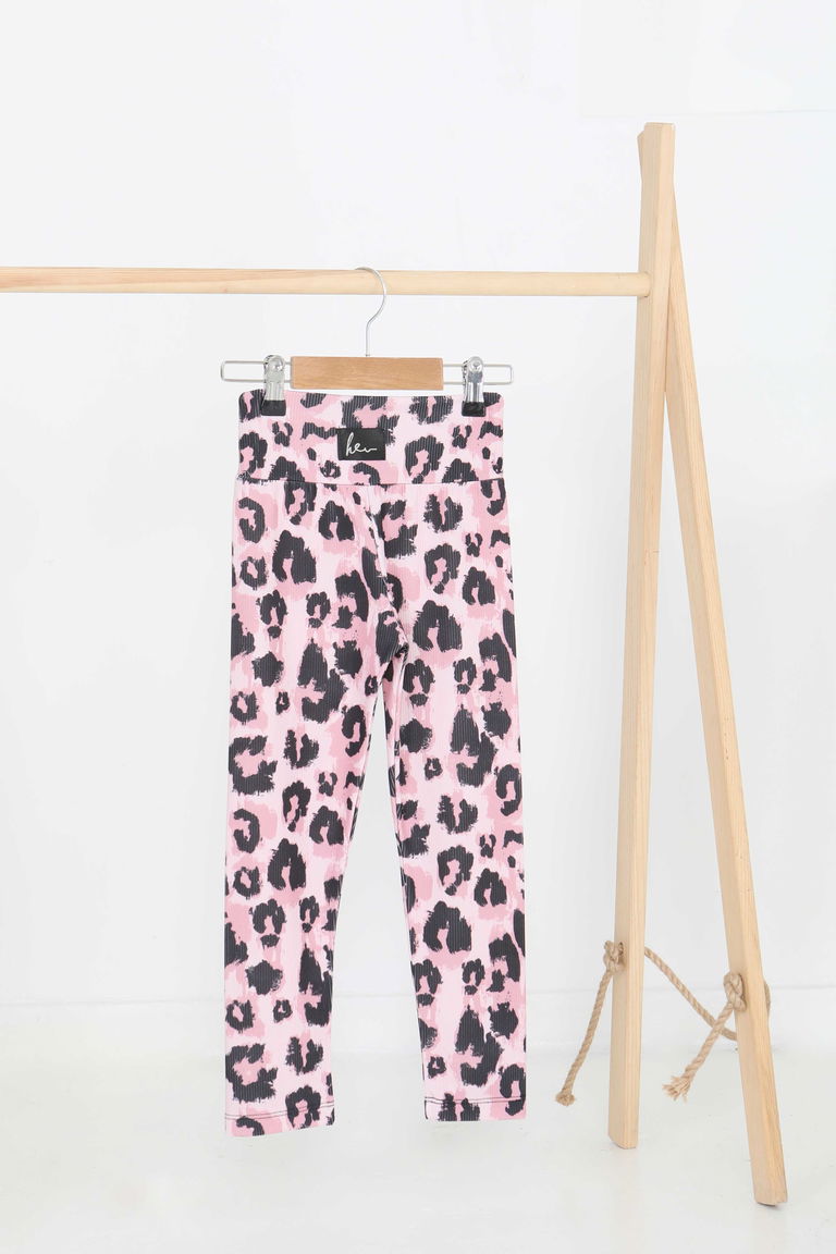 Kız Çocuk Pembe Baskılı Armalı Tayt - 27203