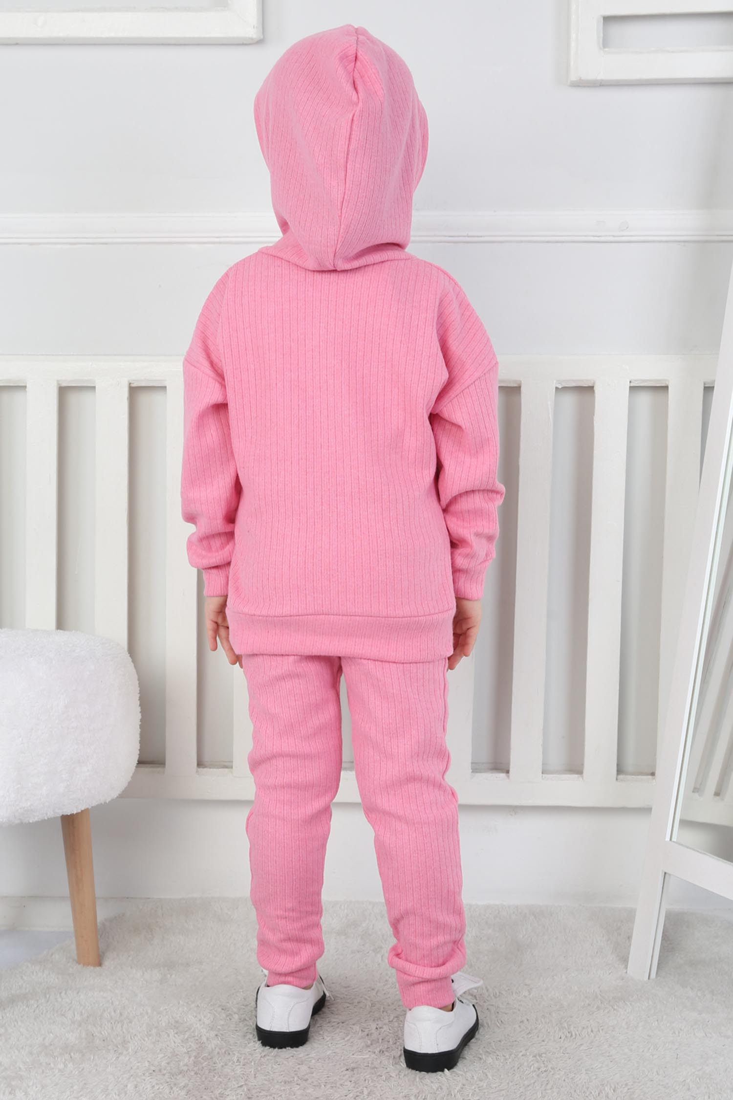 Kız Çocuk Pembe Baskılı İkili Takım - 26794 - 4