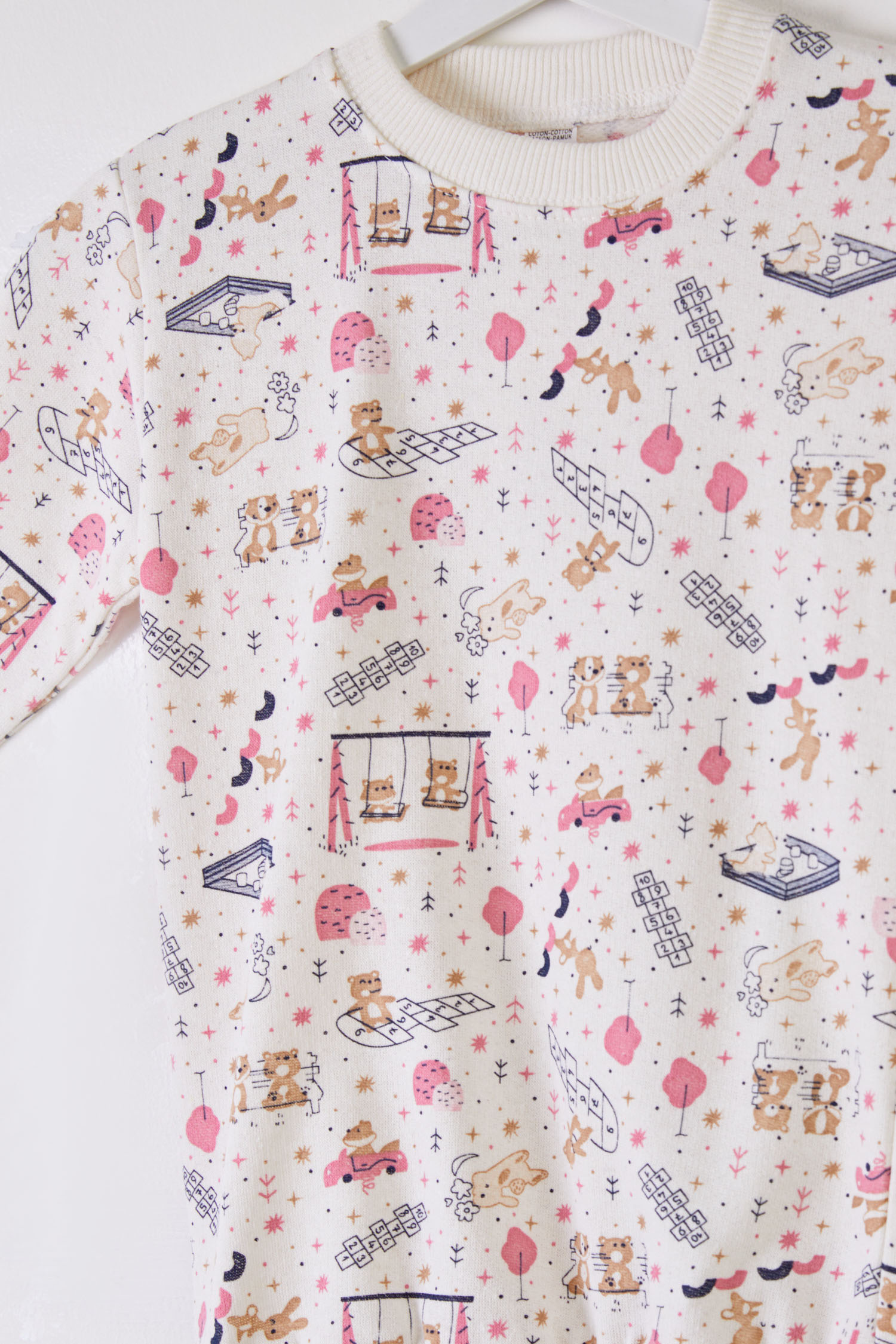 Kız Çocuk Pembe Baskılı Pijama Takımı - 26309 - 2