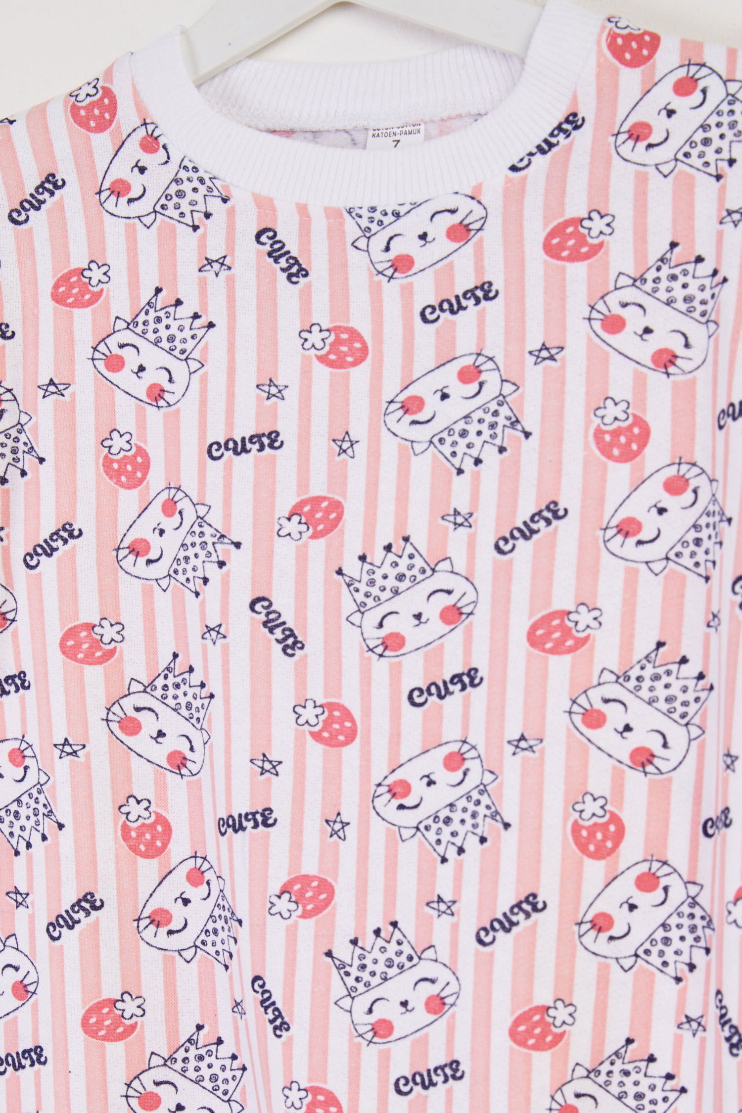 Kız Çocuk Pembe Baskılı Pijama Takımı - 26449 - 2