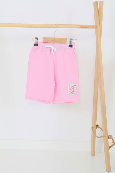 Kız Çocuk Pembe Baskılı Şort - 27332 