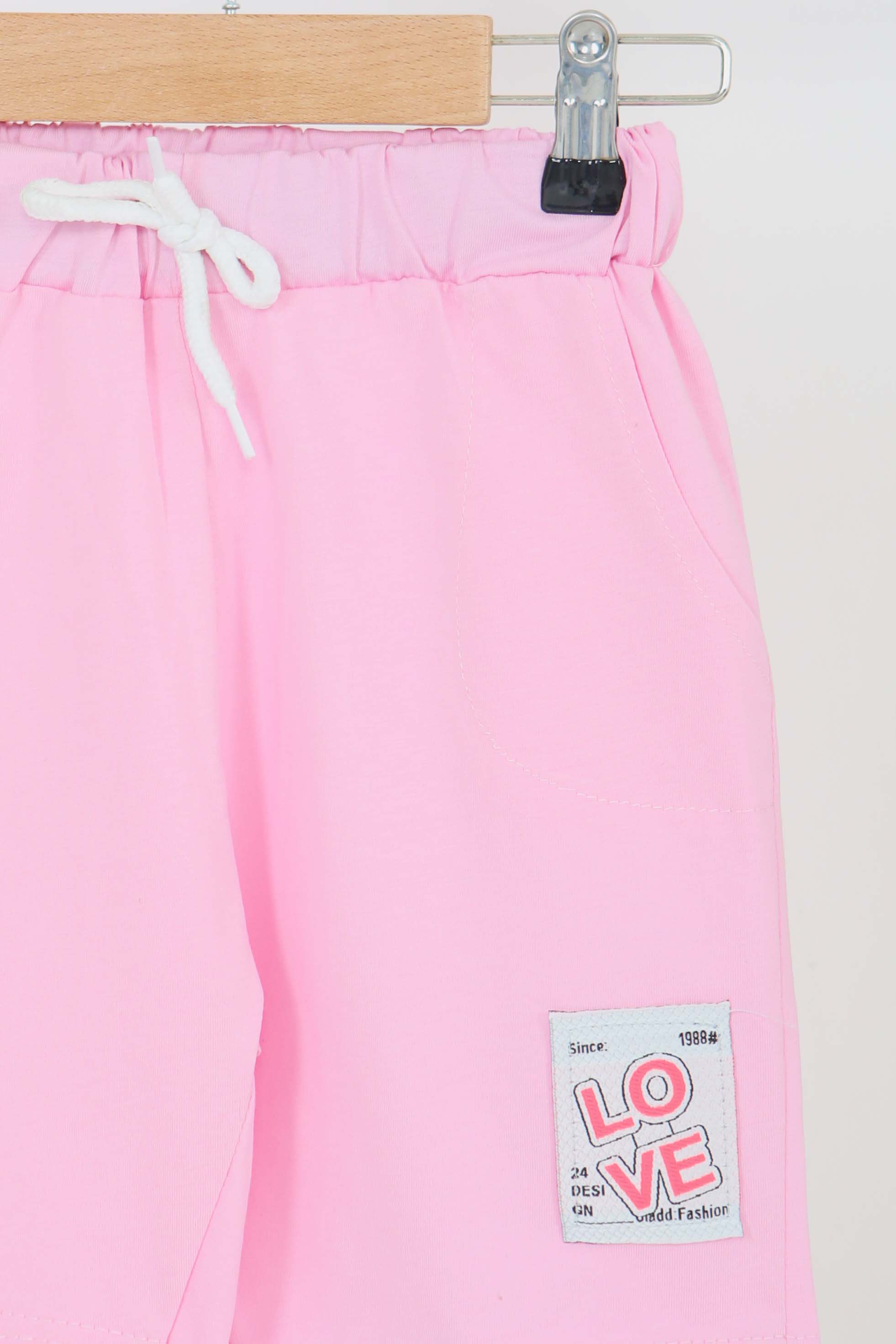 Kız Çocuk Pembe Baskılı Şort - 27332 - 2