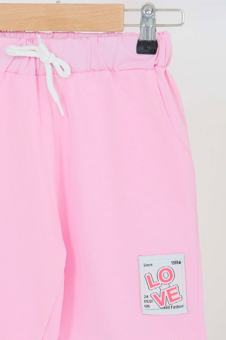 Kız Çocuk Pembe Baskılı Şort - 27332 - TOFİSA