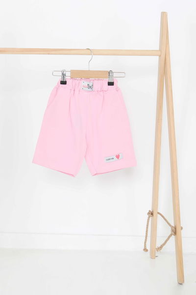 Kız Çocuk Pembe Baskılı Şort - 27333 