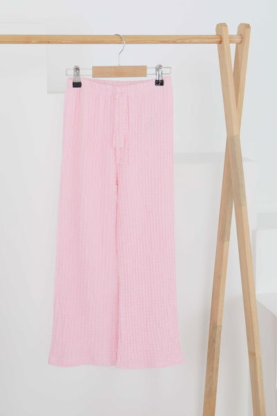 Kız Çocuk Pembe Beli Lastikli Pantolon - 27447 