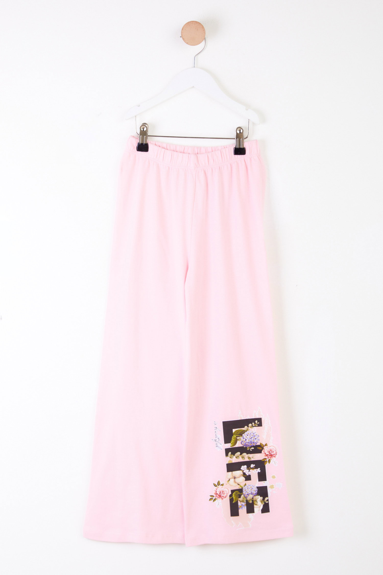 Kız Çocuk Pembe Bol Paça Pijama Altı - 26040 - 1