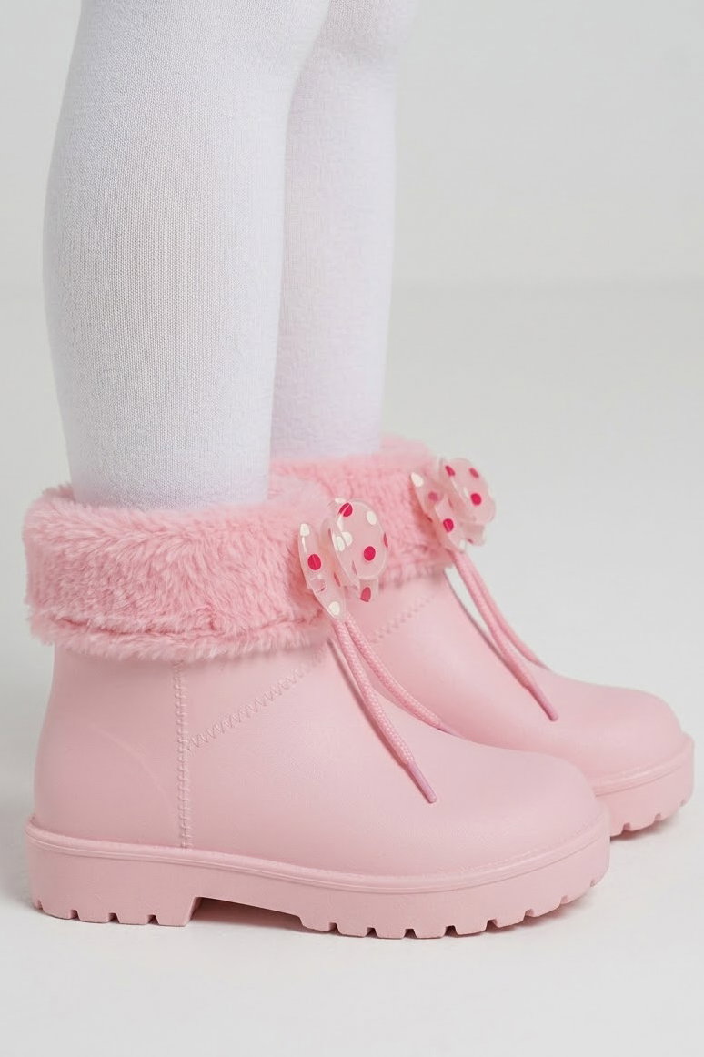 Kız Çocuk Pembe Çocuk Figürlü Çizme Bot - 29127-PEMBE - 2