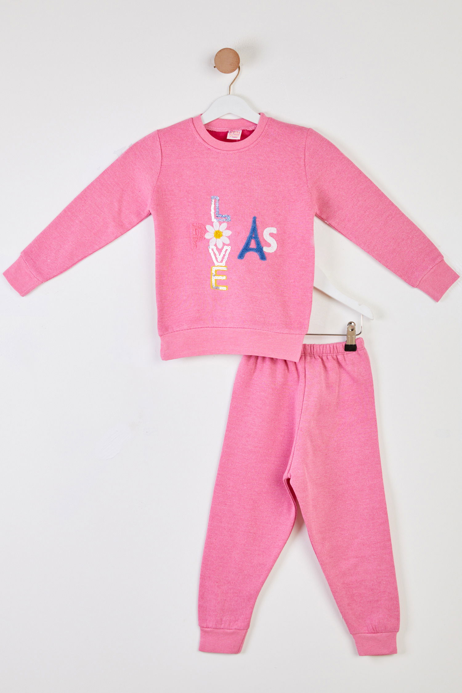 Kız Çocuk Pembe Eşofman Takımı - 26352 - 1