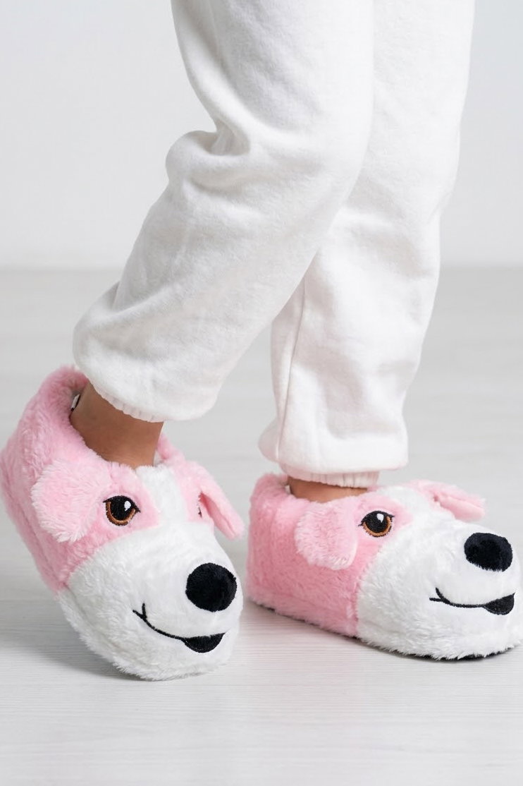 Kız Çocuk Pembe Hayvan Figürlü Çocuk Pandufu - 29149-PEMBE - 1