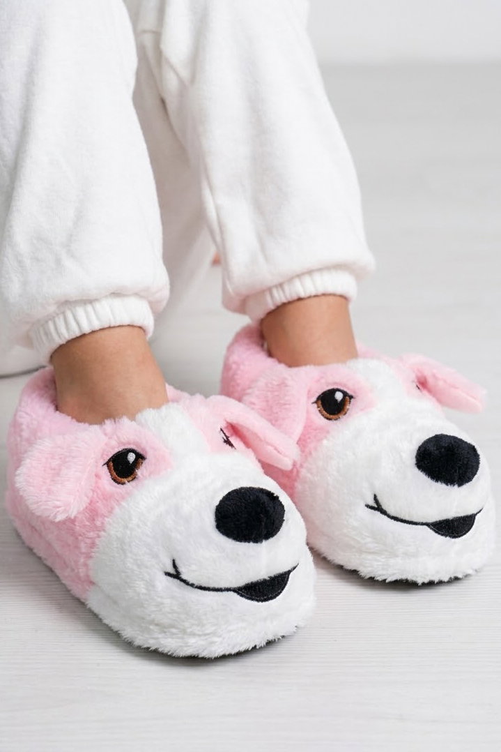 Kız Çocuk Pembe Hayvan Figürlü Çocuk Pandufu - 29149-PEMBE - 2