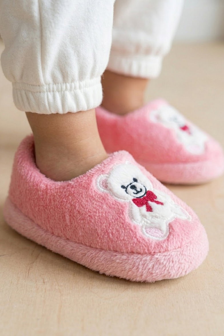 Kız Çocuk Pembe Hayvan Figürlü Çocuk Pandufu - 29177-PEMBE - 2