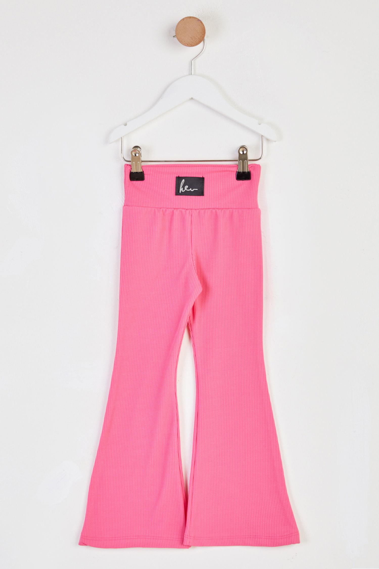 Kız Çocuk Pembe Şardonlu İspanyol Paça Pantolon - 26467 - 1