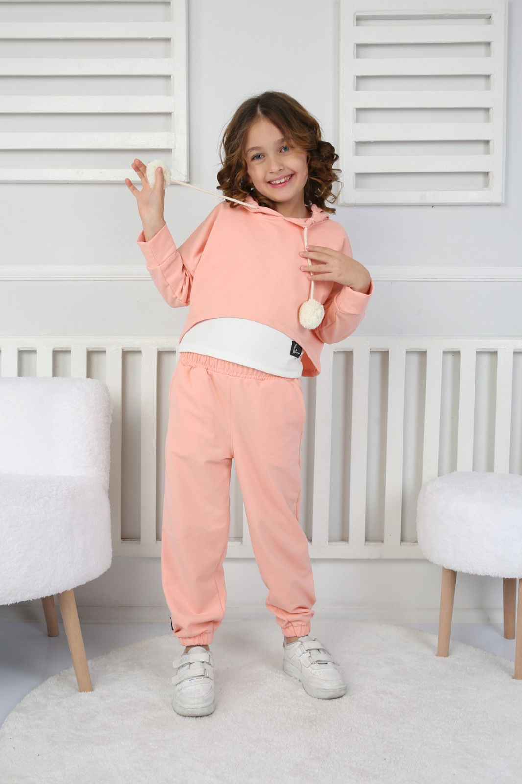 Kız Çocuk Pudra 3 lü Kız Çocuk Takım - 26721 - 3