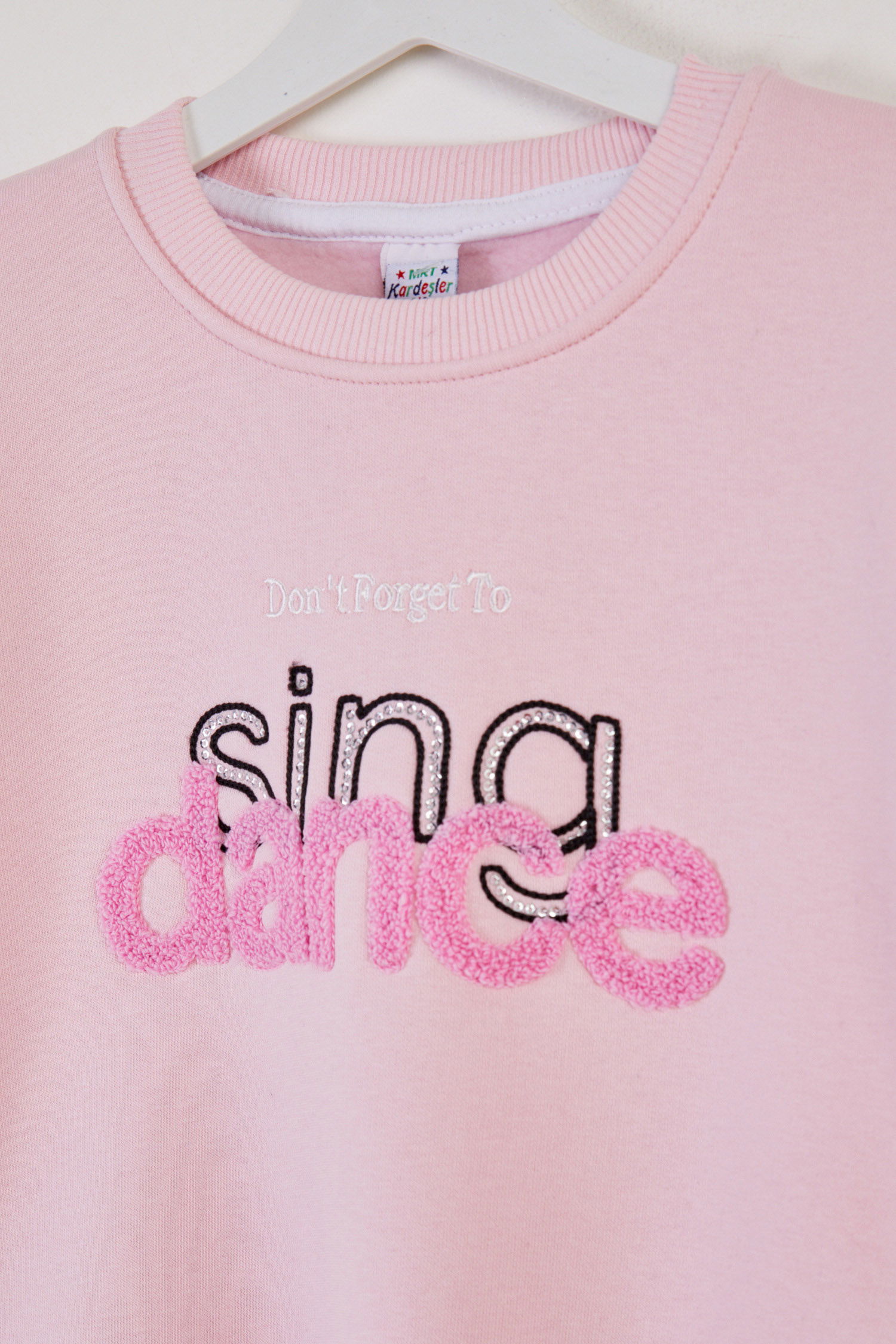 Kız Çocuk Pudra Nakışlı Sweatshirt - 26457 - 2