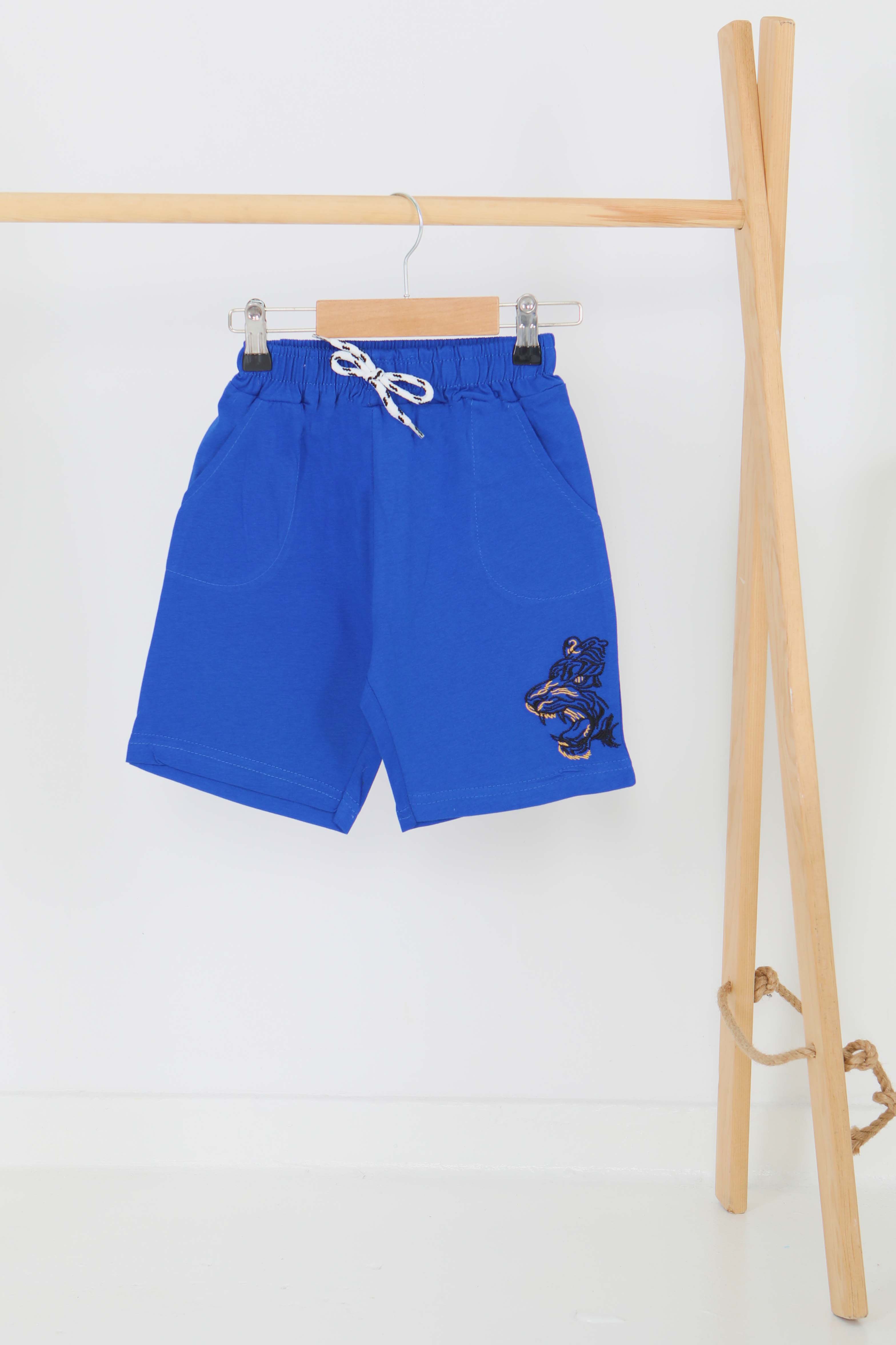 Kız Çocuk Saks Baskılı Şort - 27336 - 1