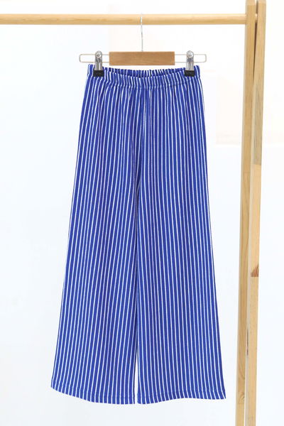 Kız Çocuk Saks Çizgili Pantolon - 27306 