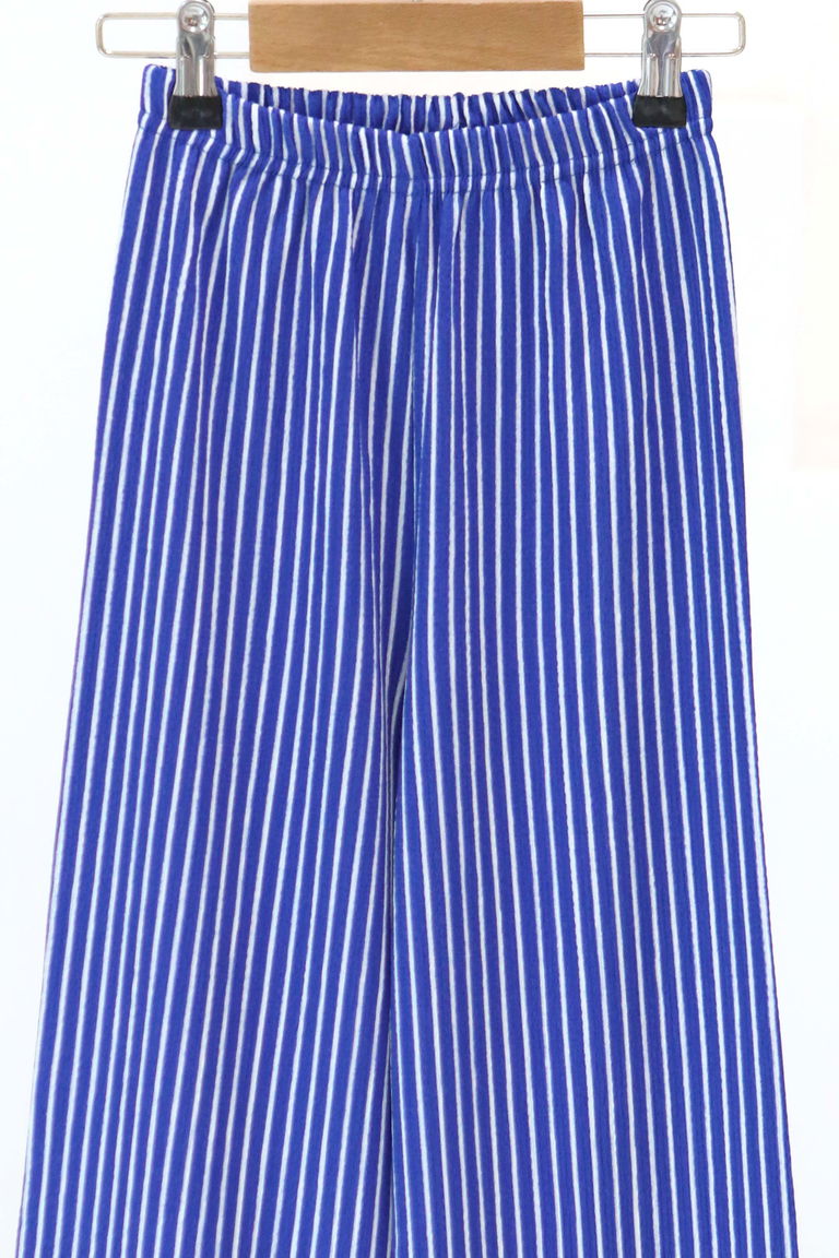 Kız Çocuk Saks Çizgili Pantolon - 27306 - TOFİSA