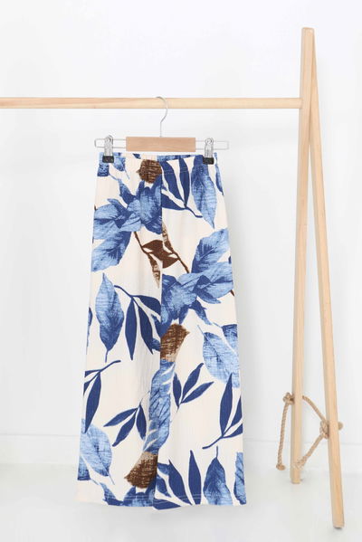 Kız Çocuk Saks Desenli Pantolon - 27381 