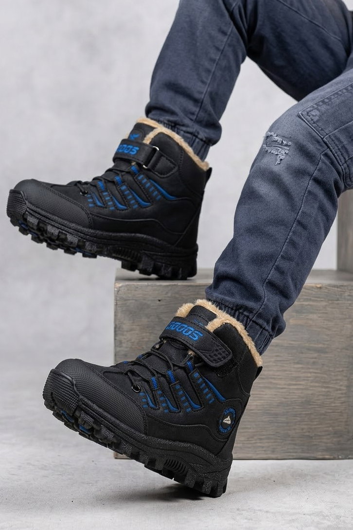Kız Çocuk Saks İçi Kürklü Çocuk Bot - 29173-SAKS - 1