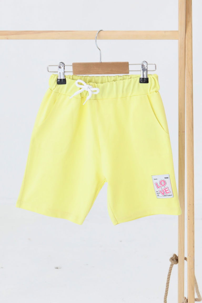 Kız Çocuk Sari Baskılı Şort - 27332 - TOFİSA