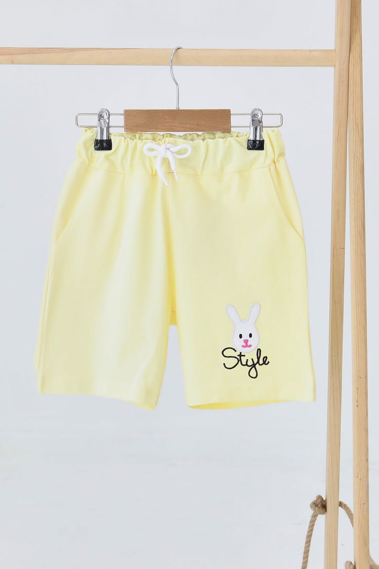 Kız Çocuk Sari Baskılı Şort - 27334 - TOFİSA