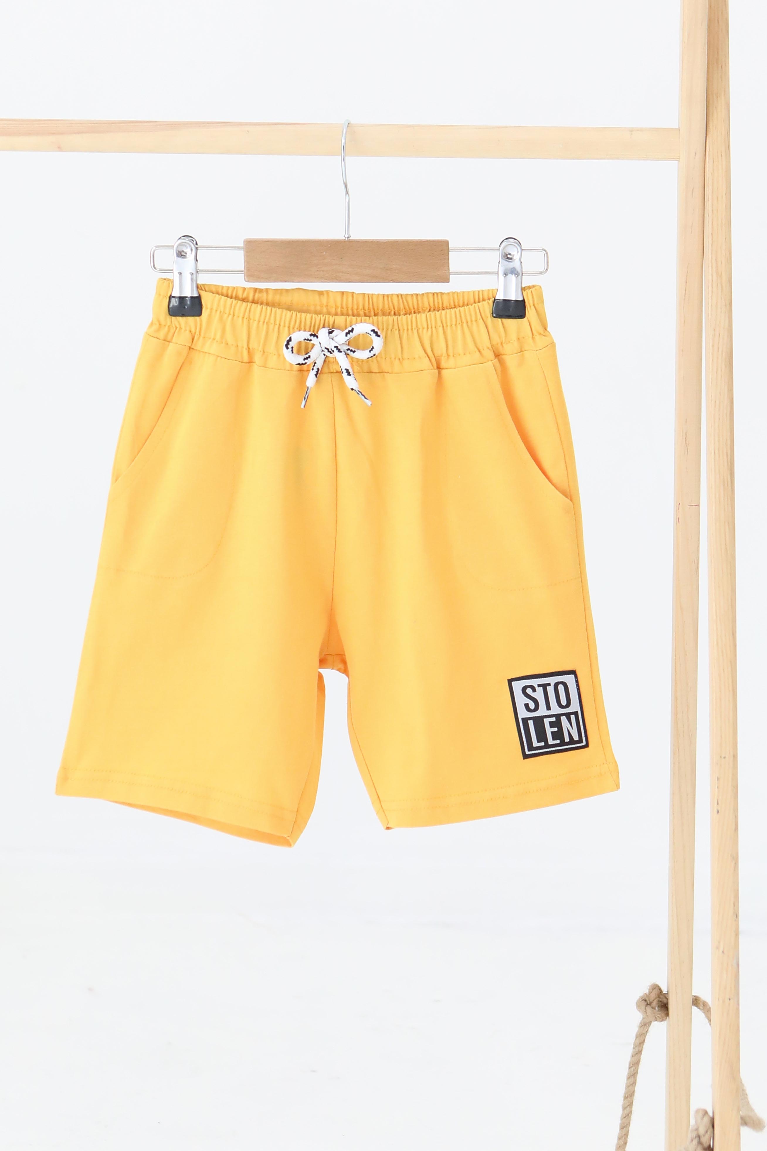 Kız Çocuk Sari Baskılı Şort - 27335 - 1