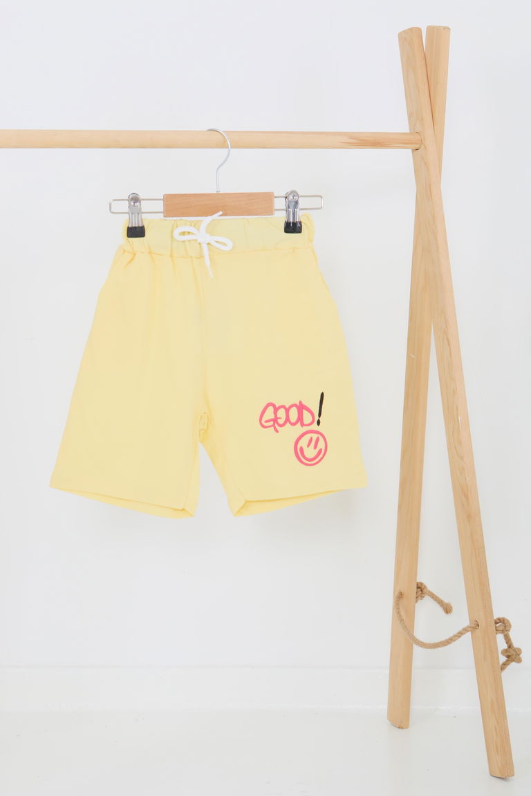Kız Çocuk Sari Baskılı Şort - 27460 - TOFİSA