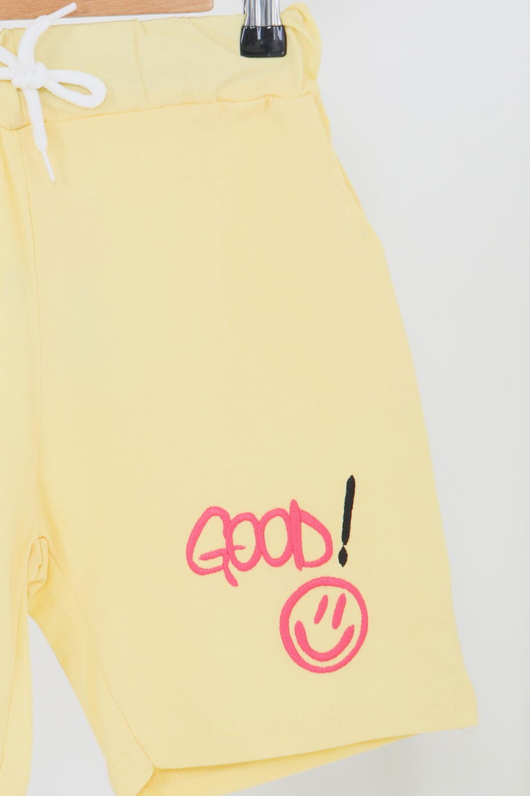 Kız Çocuk Sari Baskılı Şort - 27460 - TOFİSA