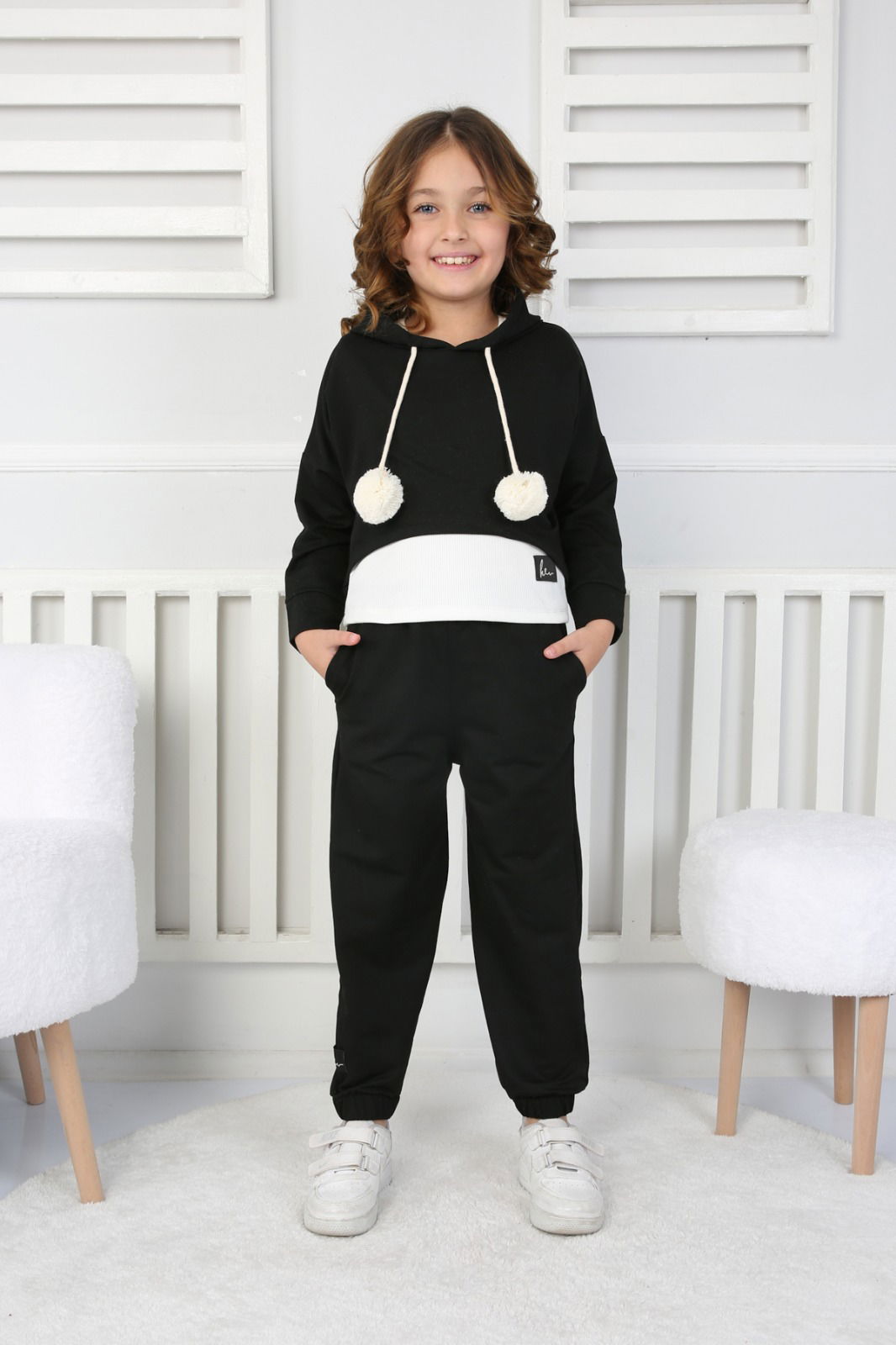 Kız Çocuk Siyah 3 lü Kız Çocuk Takım - 26721 - 2