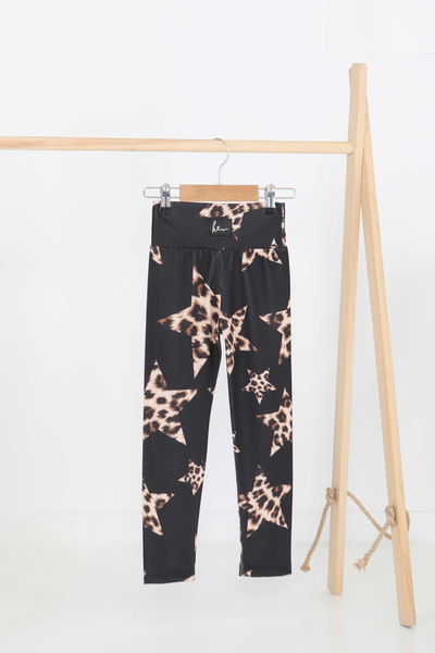 Kız Çocuk Siyah Baskılı Armalı Tayt - 27206 