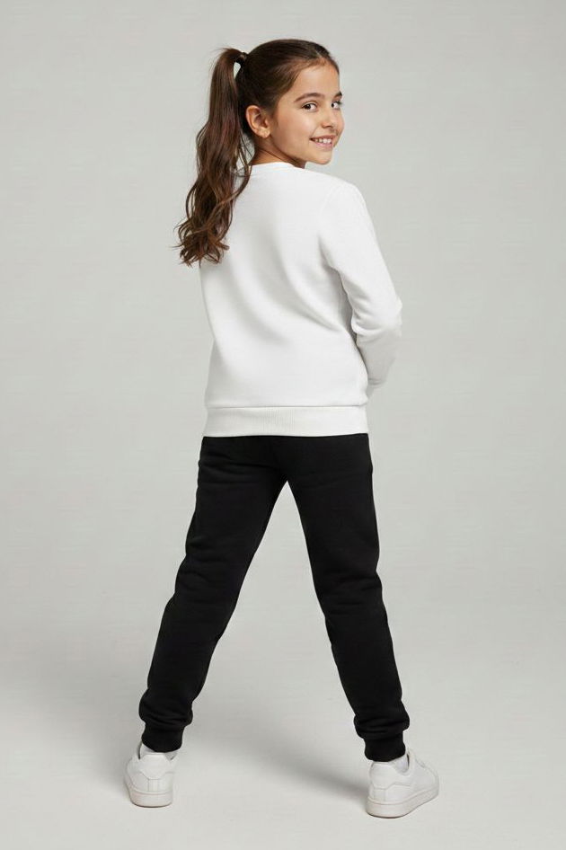 Kız Çocuk Siyah Baskılı Pijama Takımı - 28096-SIYAH - 2