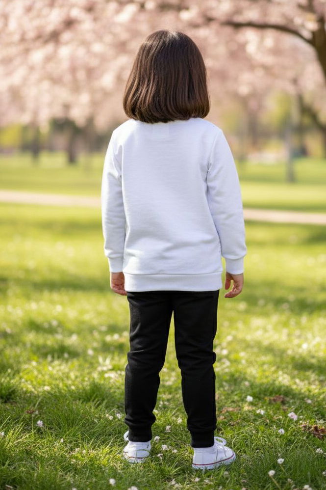 Kız Çocuk Siyah Baskılı Şardonlu Pijama Takımı - 28238-SIYAH - 2