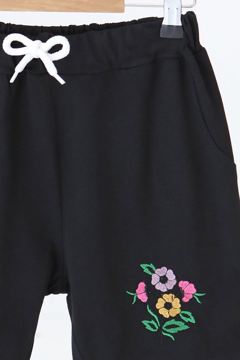 Kız Çocuk Siyah Baskılı Şort - 27331 - TOFİSA