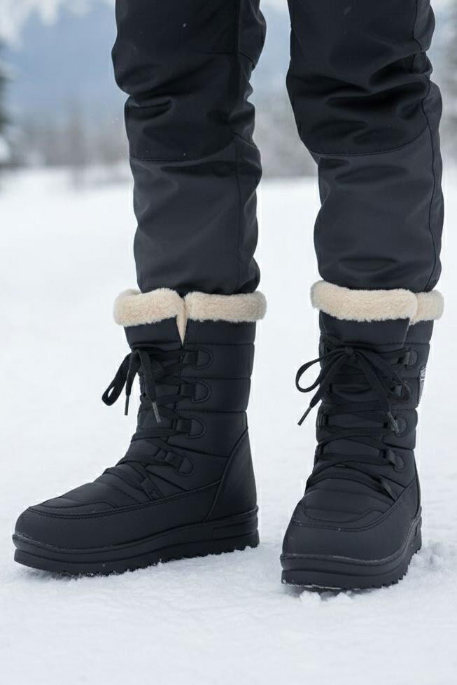 Kız Çocuk Siyah Bej İçi Peluş Suni Deri Bot - 28118-SIYAH-BEJ - 2