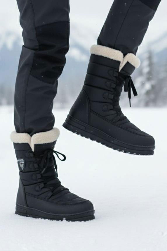 Kız Çocuk Siyah Bej İçi Peluş Suni Deri Bot - 28118-SIYAH-BEJ - TOFİSA