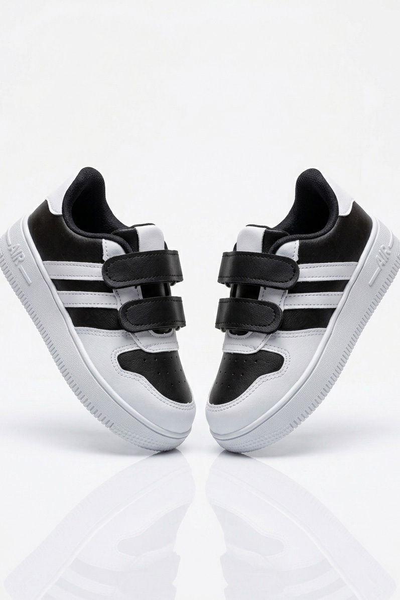 Kız Çocuk Siyah-beyaz-beyaz Renkli Bebek Ayakkabı - 27483-SIYAH-BEYAZ-BEYAZ - 3