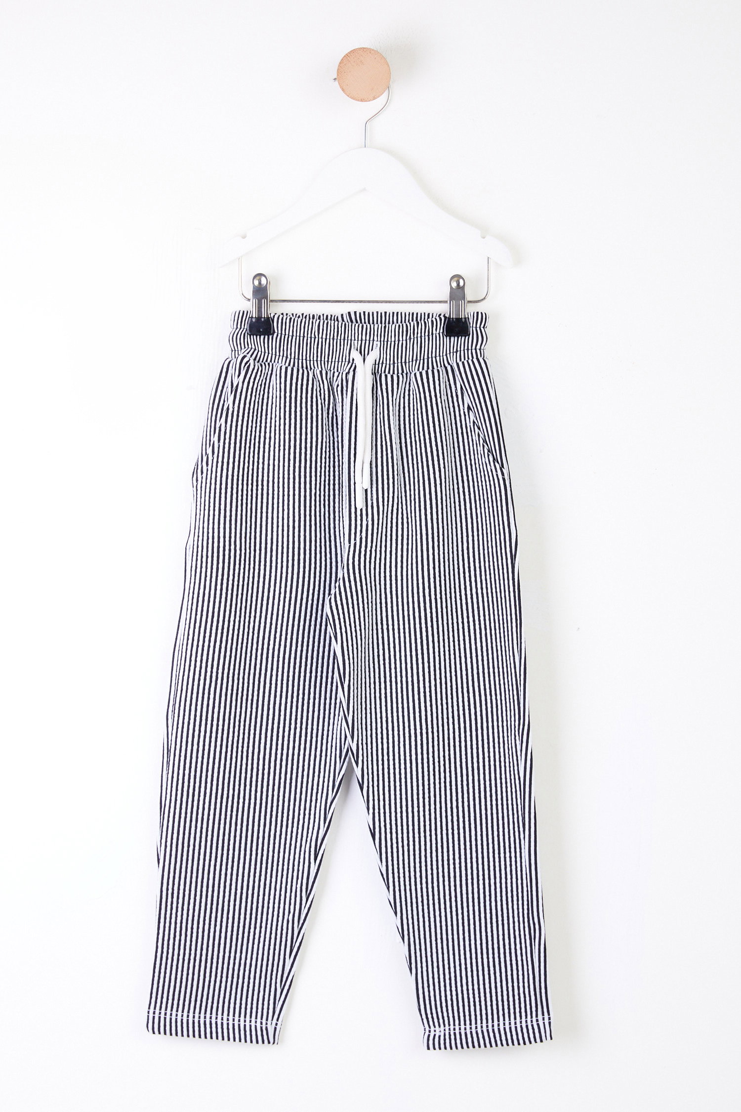 Kız Çocuk Siyah Çizgili Pantolon - 26102 - 1