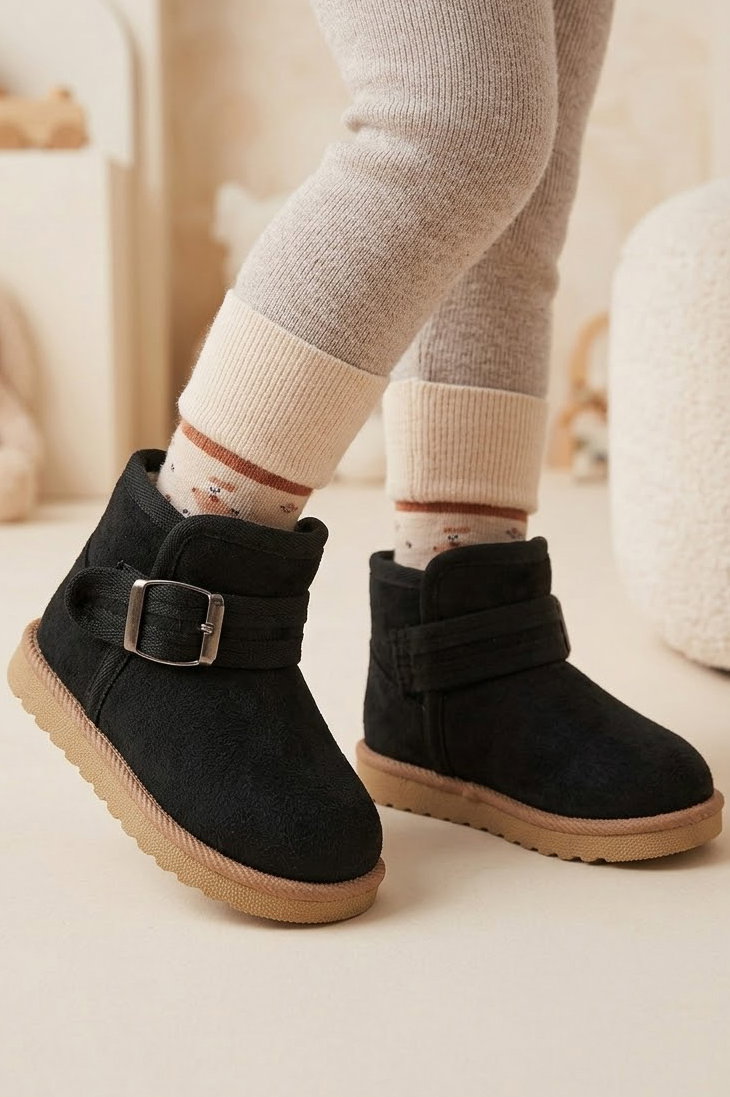 Kız Çocuk Siyah Çocuk UGG Süet Bot - 29227-SIYAH - 1