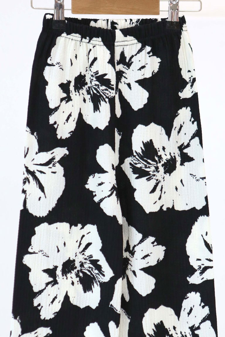 Kız Çocuk Siyah Desenli Pantolon - 27305 - TOFİSA