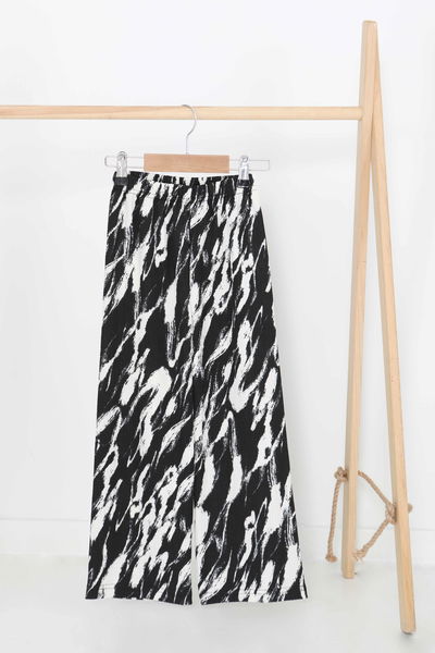 Kız Çocuk Siyah Desenli Pantolon - 27380 