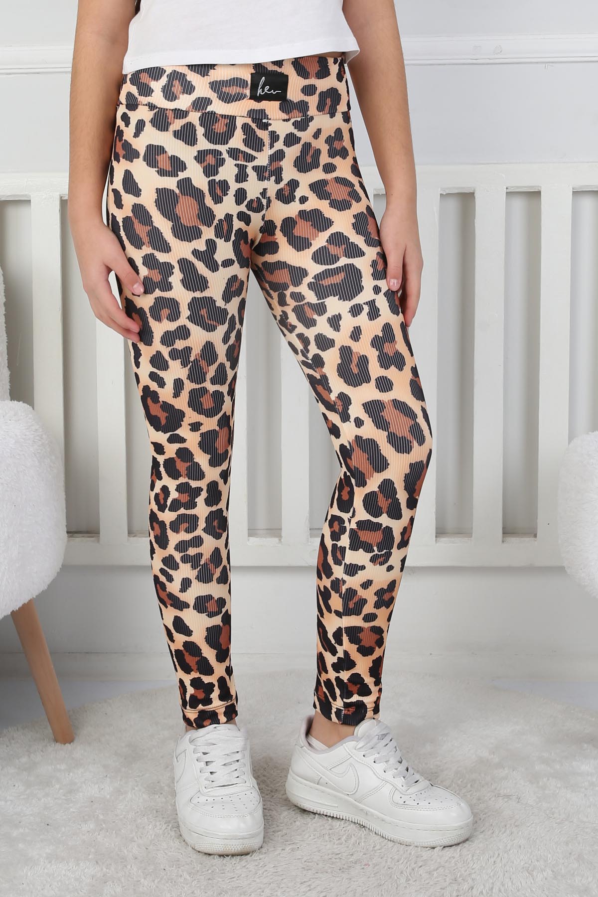 Kız Çocuk Siyah Kız Çocuk Leopar Tayt - 26717 - 1