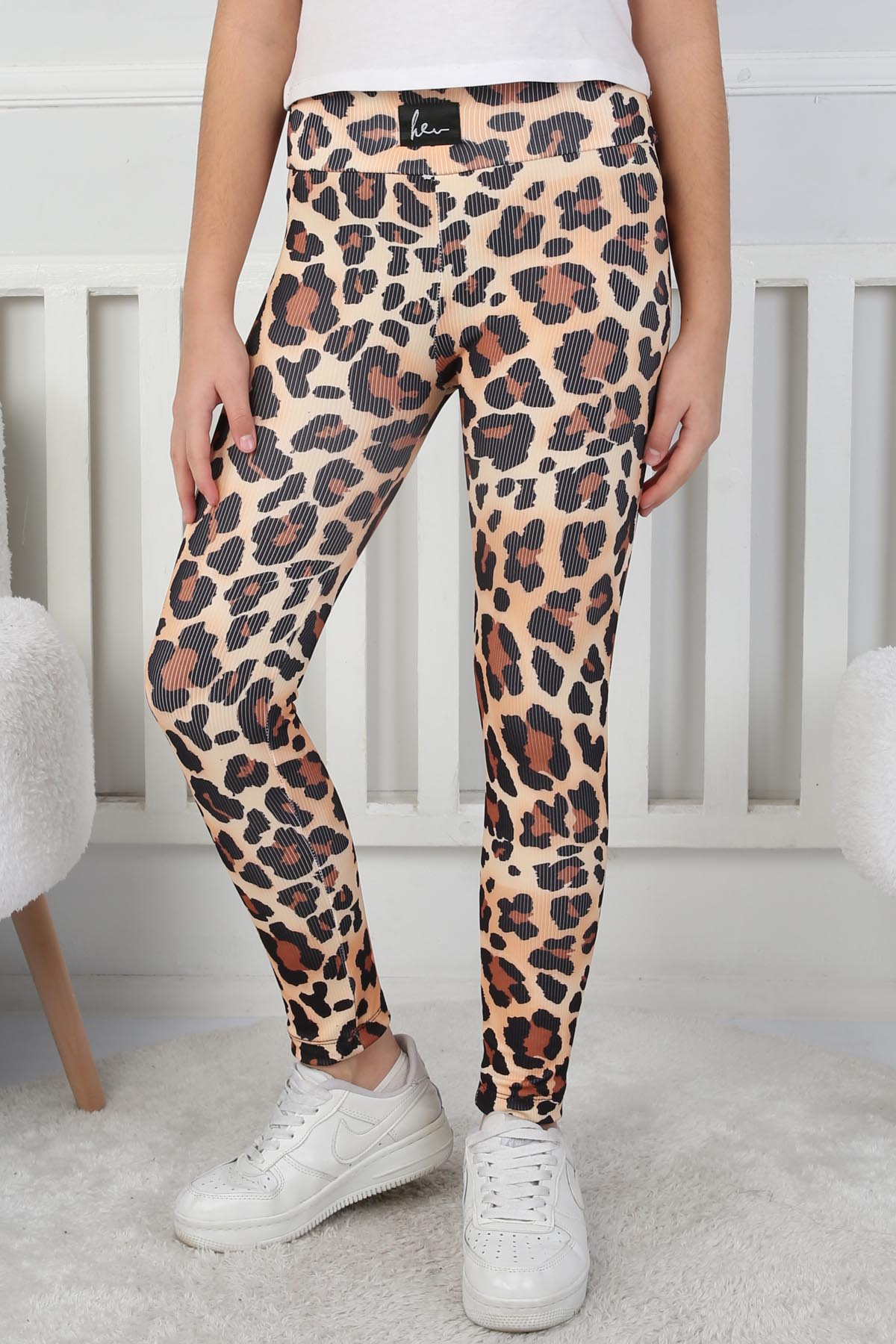 Kız Çocuk Siyah Kız Çocuk Leopar Tayt - 26717 - 3