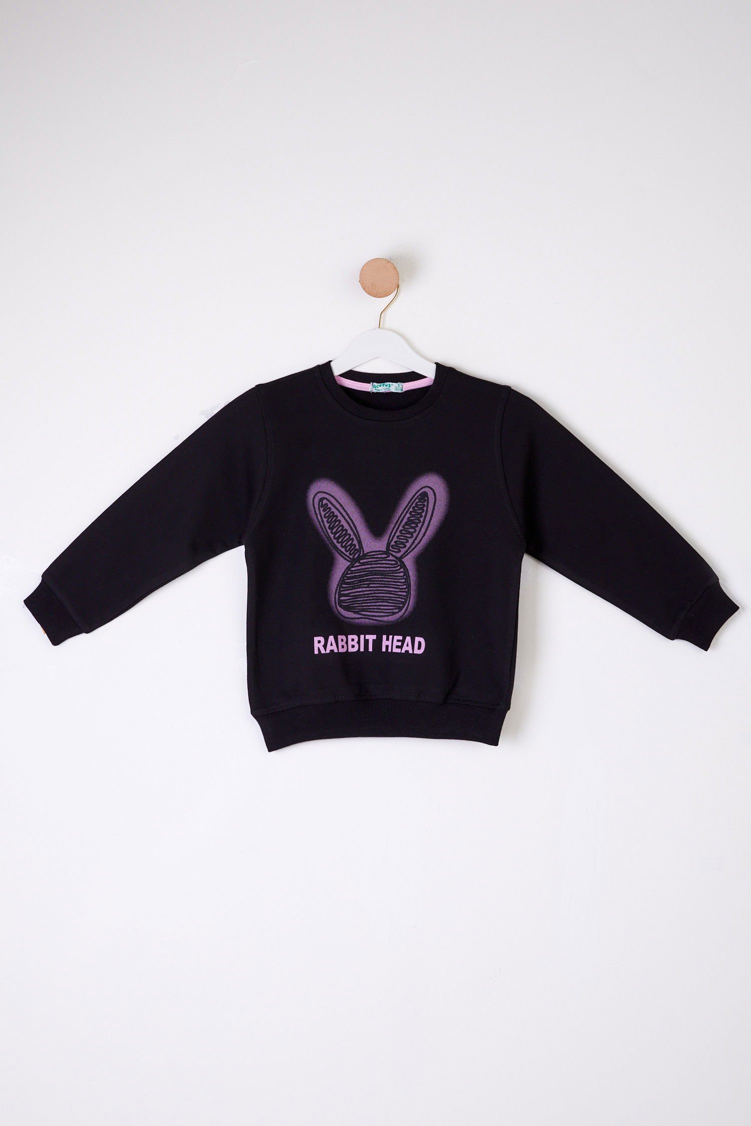Kız Çocuk Siyah Tavşan Sweatshirt - 26101 - 1
