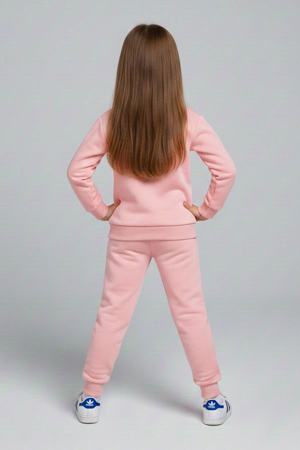 Kız Çocuk Somon Baskılı Eşofman Takımı - 28176-SOMON - TOFİSA