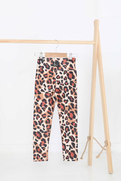 Kız Çocuk Taba Baskılı Armalı Tayt - 27205 